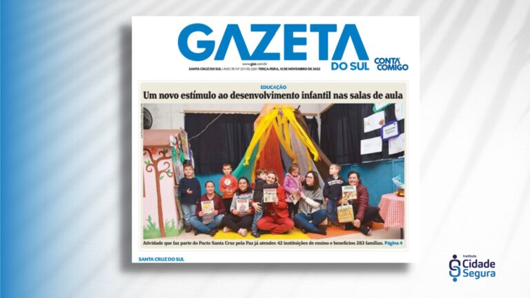 Programa Conte Comigo é Capa da Gazeta do Sul.